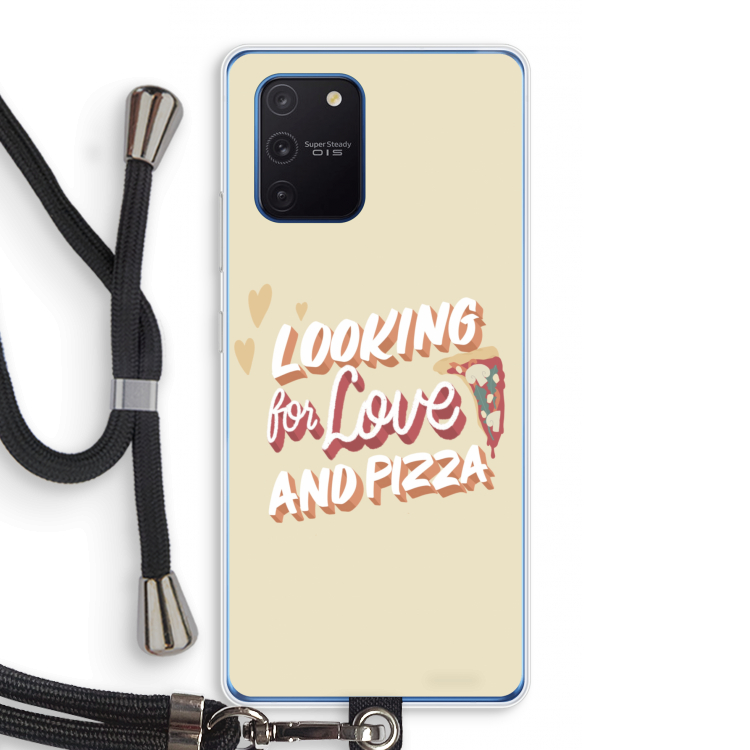 Pizza is the answer: Samsung Galaxy Note 10 Lite Transparant Hoesje met koord