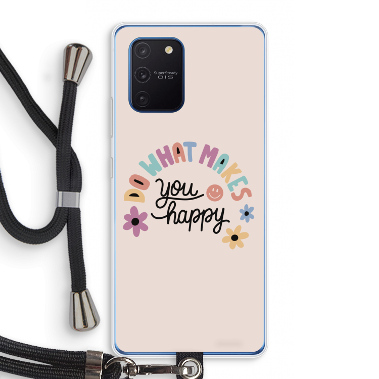 Happy days: Samsung Galaxy Note 10 Lite Transparant Hoesje met koord