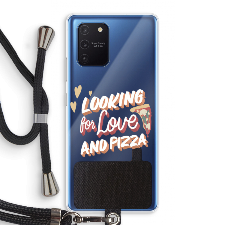 Pizza is the answer: Samsung Galaxy Note 10 Lite Transparant Hoesje met koord