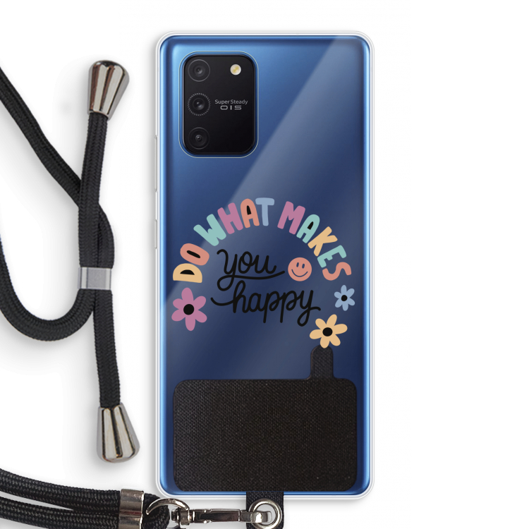 Happy days: Samsung Galaxy Note 10 Lite Transparant Hoesje met koord