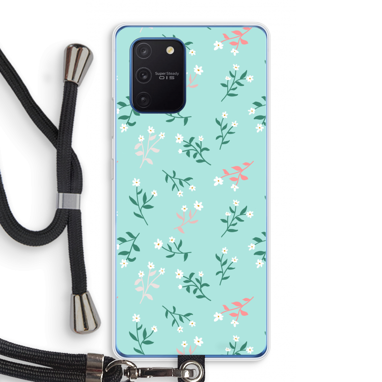 Small white flowers: Samsung Galaxy Note 10 Lite Transparant Hoesje met koord