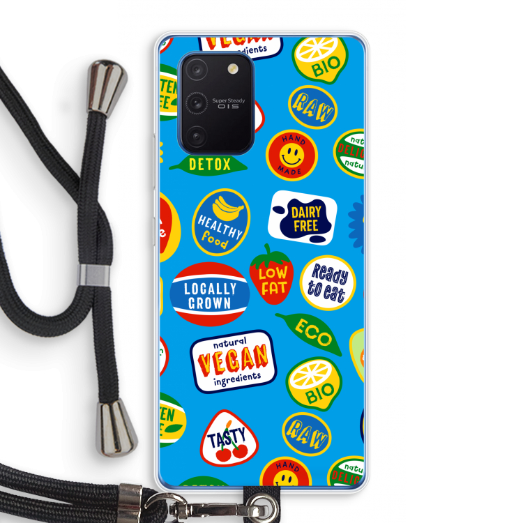 Fruitsticker: Samsung Galaxy Note 10 Lite Transparant Hoesje met koord