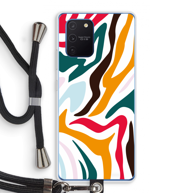 Colored Zebra: Samsung Galaxy Note 10 Lite Transparant Hoesje met koord