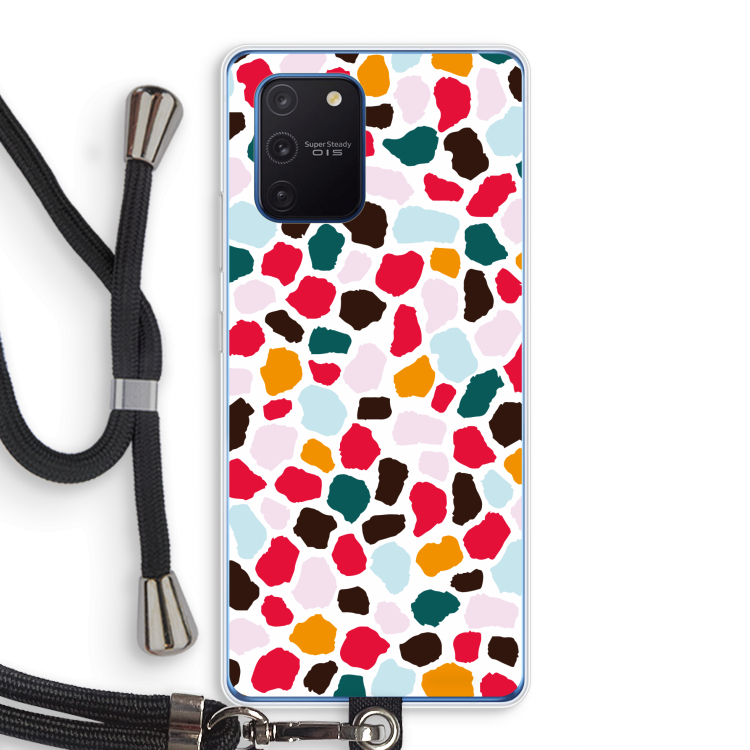 Colored Giraffe: Samsung Galaxy Note 10 Lite Transparant Hoesje met koord