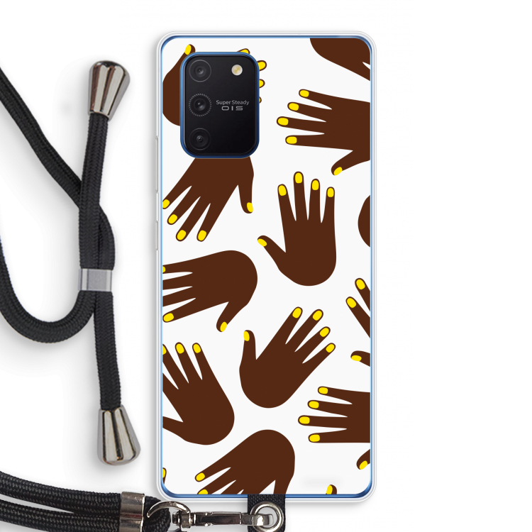 Hands dark: Samsung Galaxy Note 10 Lite Transparant Hoesje met koord
