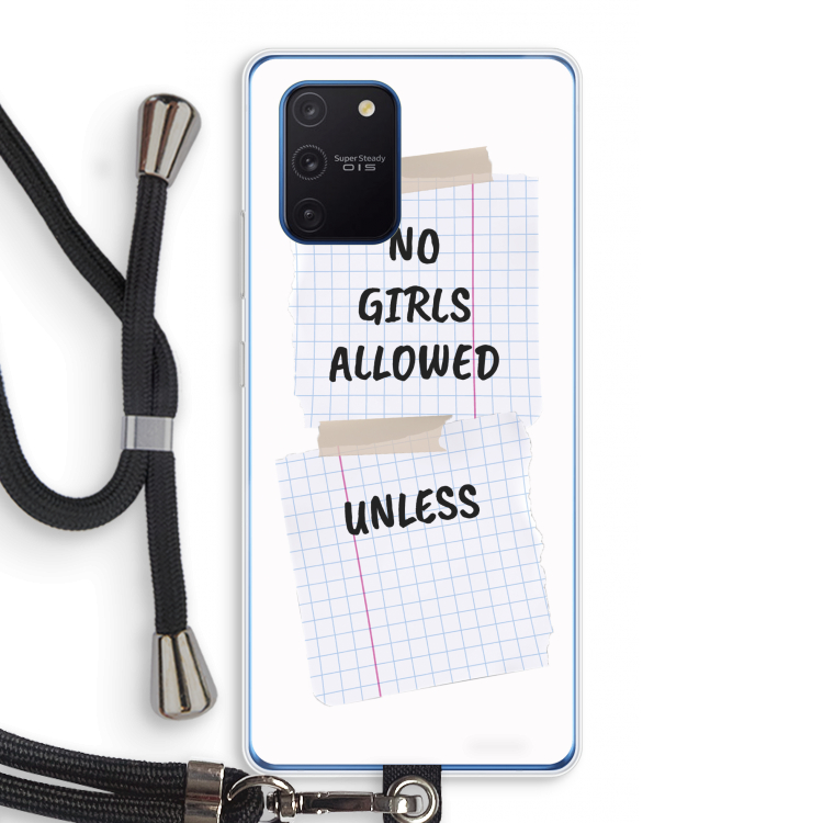 No Girls Allowed Unless: Samsung Galaxy Note 10 Lite Transparant Hoesje met koord