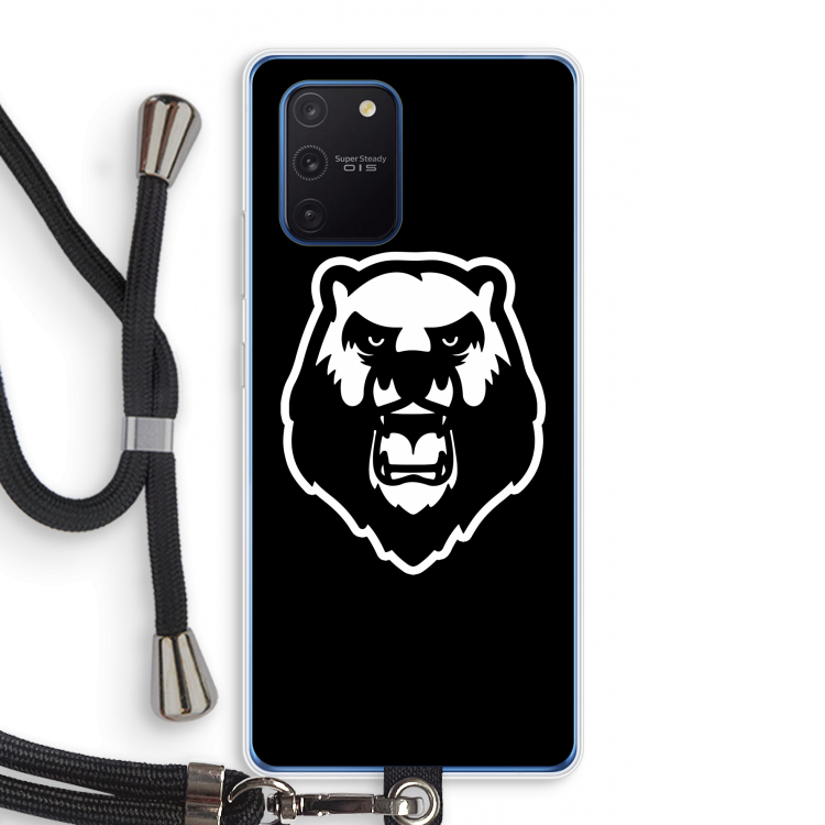 Angry Bear (black): Samsung Galaxy Note 10 Lite Transparant Hoesje met koord