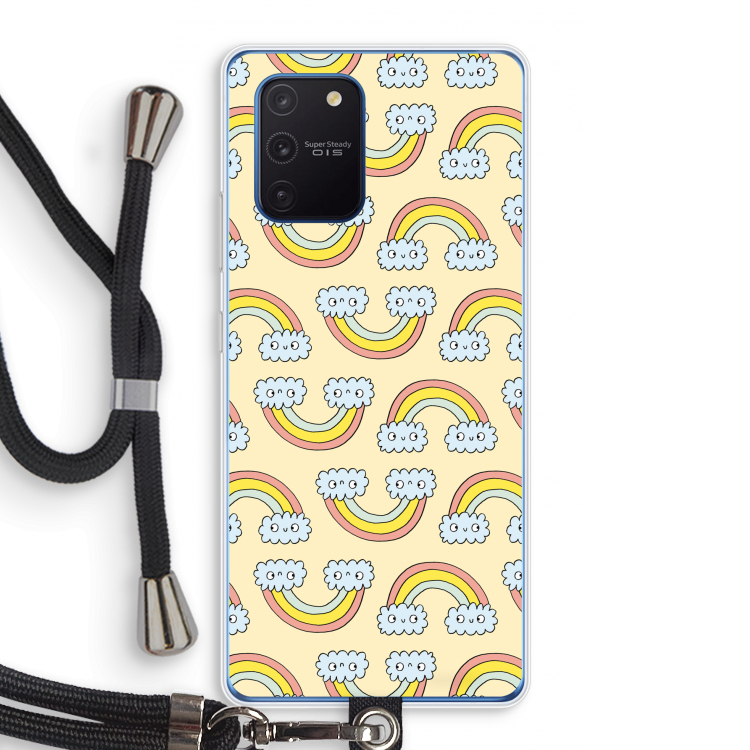 Regenboog: Samsung Galaxy Note 10 Lite Transparant Hoesje met koord