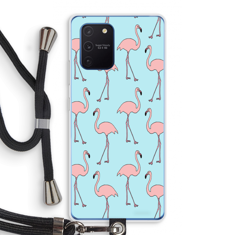 Anything Flamingoes: Samsung Galaxy Note 10 Lite Transparant Hoesje met koord