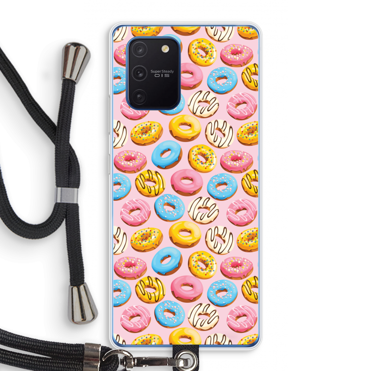Pink donuts: Samsung Galaxy Note 10 Lite Transparant Hoesje met koord