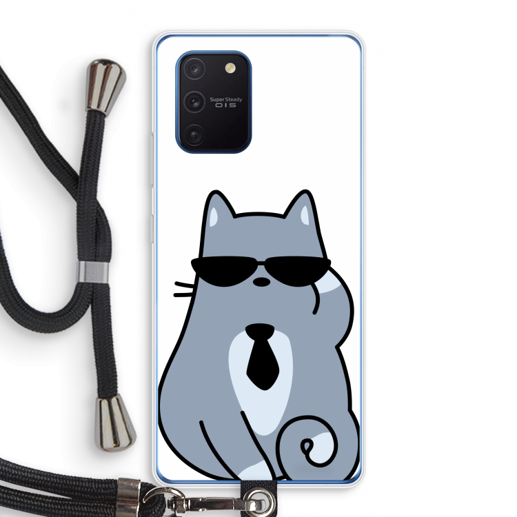 Cool cat: Samsung Galaxy Note 10 Lite Transparant Hoesje met koord