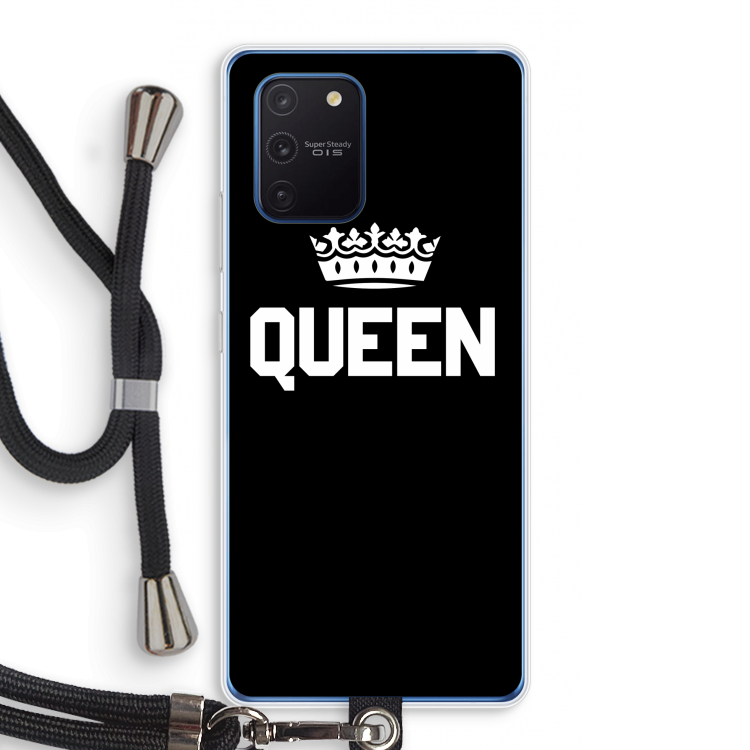 Queen zwart: Samsung Galaxy Note 10 Lite Transparant Hoesje met koord