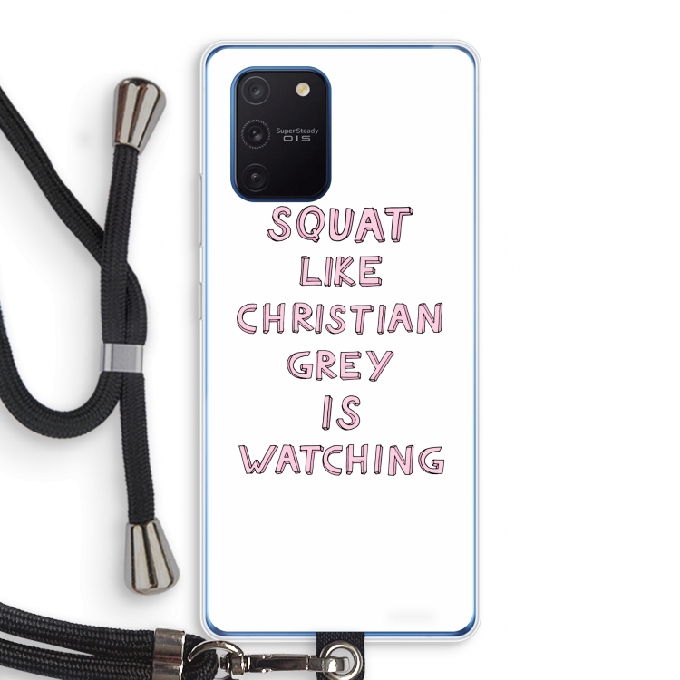 Christian Grey: Samsung Galaxy Note 10 Lite Transparant Hoesje met koord