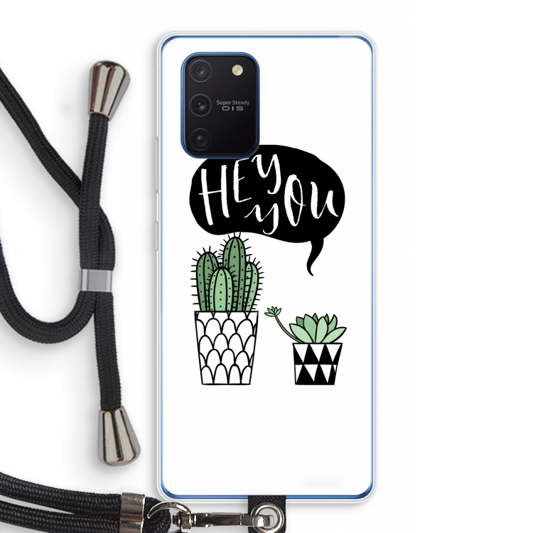 Hey you cactus: Samsung Galaxy Note 10 Lite Transparant Hoesje met koord