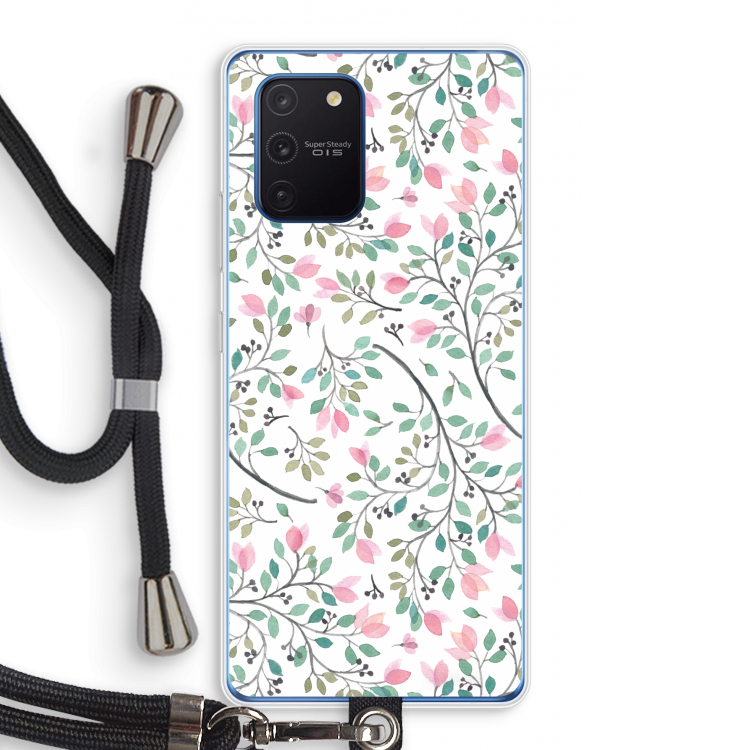 Sierlijke bloemen: Samsung Galaxy Note 10 Lite Transparant Hoesje met koord