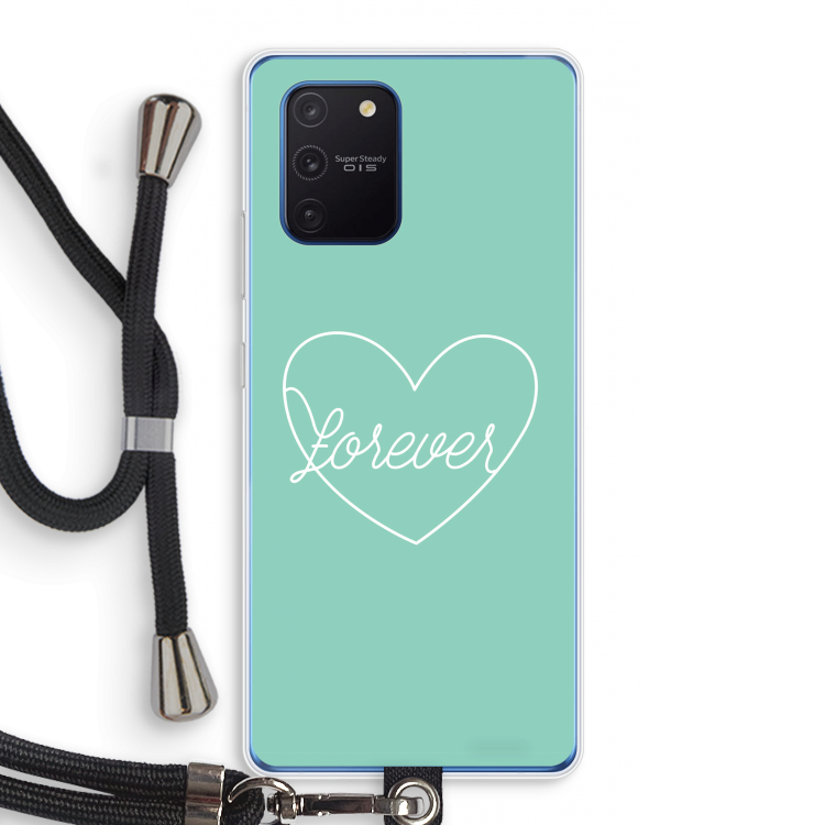 Forever heart pastel: Samsung Galaxy Note 10 Lite Transparant Hoesje met koord