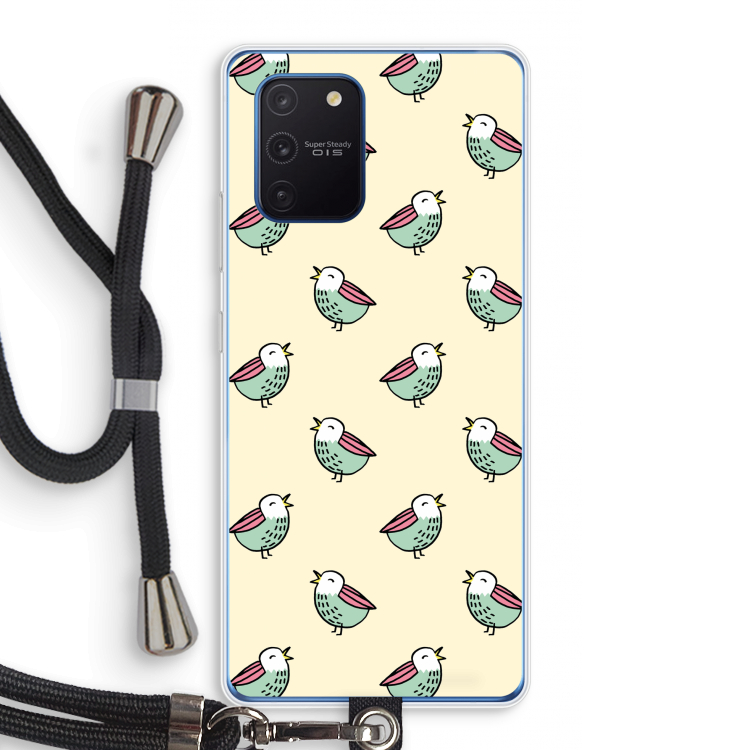 Vogeltjes: Samsung Galaxy Note 10 Lite Transparant Hoesje met koord