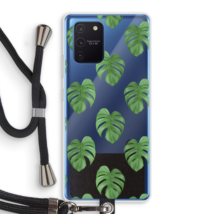 Monstera leaves: Samsung Galaxy Note 10 Lite Transparant Hoesje met koord