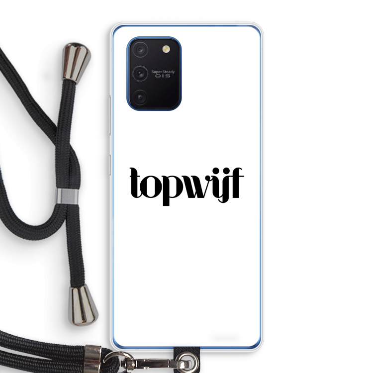 Topwijf Wit: Samsung Galaxy Note 10 Lite Transparant Hoesje met koord