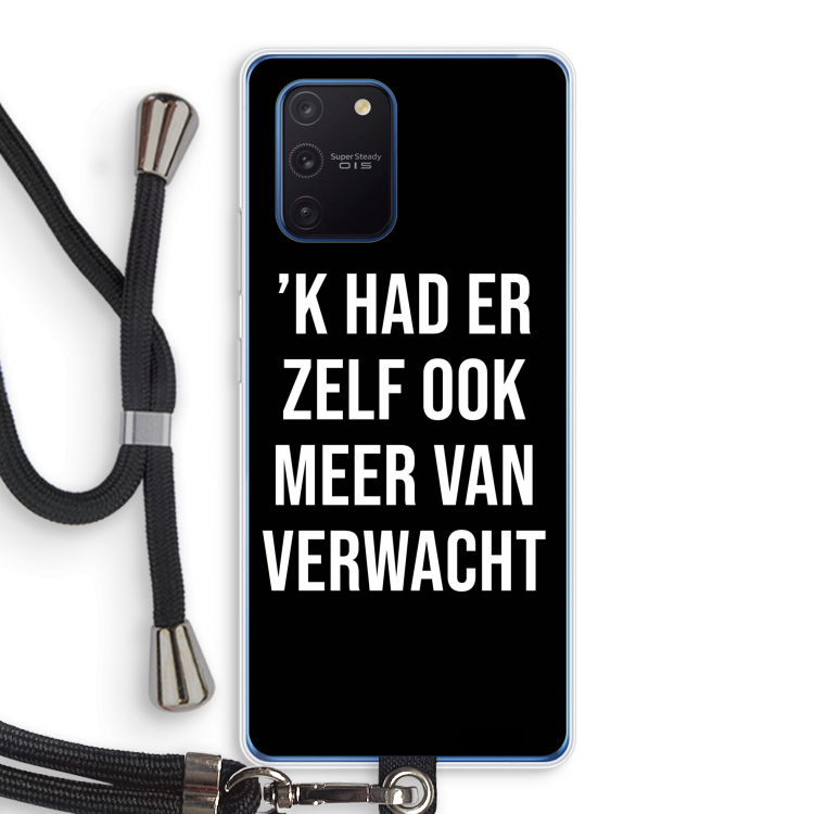 Meer verwacht - Zwart: Samsung Galaxy Note 10 Lite Transparant Hoesje met koord