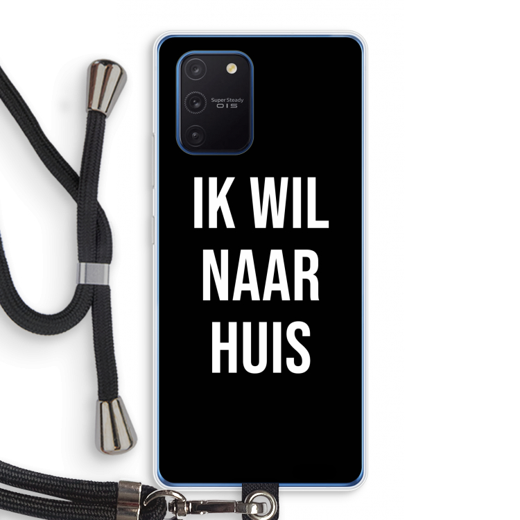Ik wil naar huis - Zwart: Samsung Galaxy Note 10 Lite Transparant Hoesje met koord