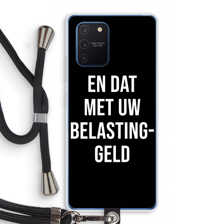 Belastinggeld - Zwart: Samsung Galaxy Note 10 Lite Transparant Hoesje met koord