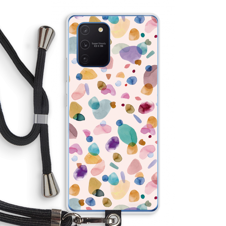 Terrazzo Memphis Pink: Samsung Galaxy Note 10 Lite Transparant Hoesje met koord