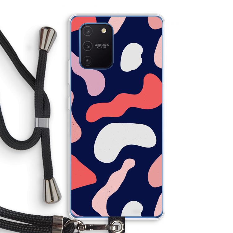 Memphis Shapes Pink: Samsung Galaxy Note 10 Lite Transparant Hoesje met koord
