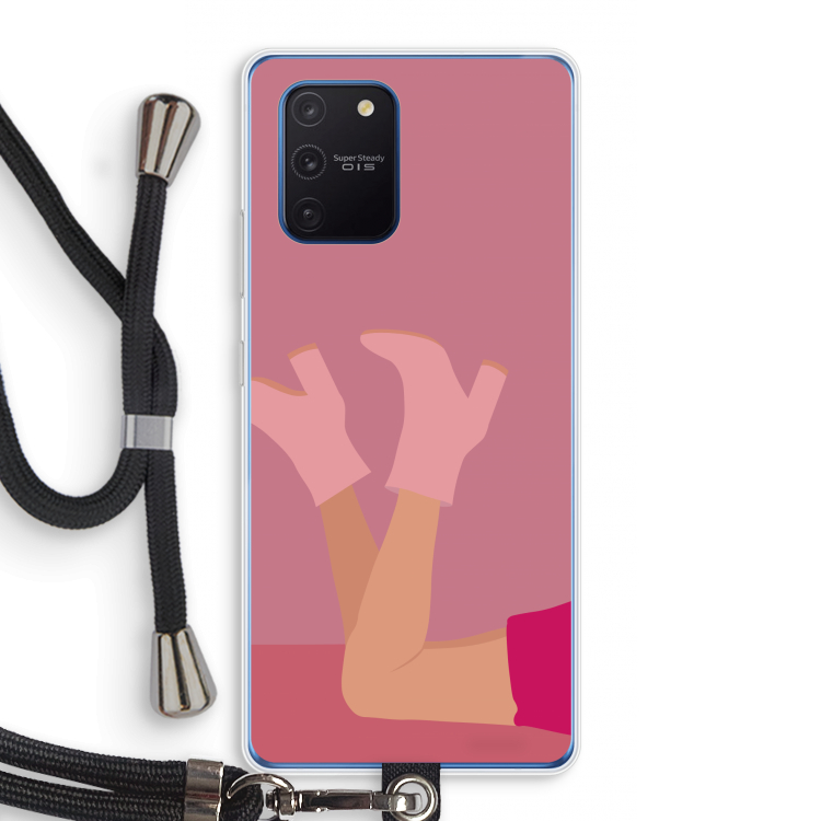 Pink boots: Samsung Galaxy Note 10 Lite Transparant Hoesje met koord