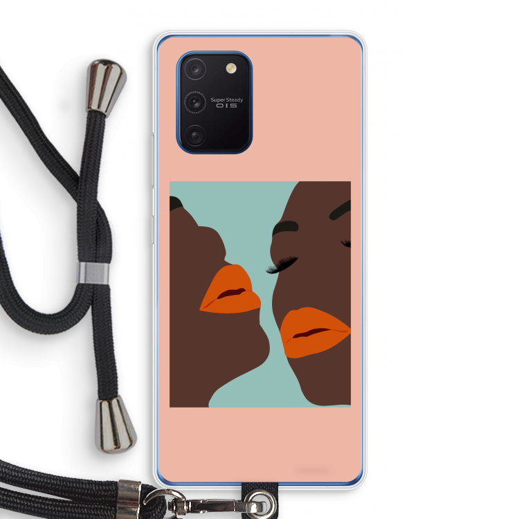Orange lips: Samsung Galaxy Note 10 Lite Transparant Hoesje met koord