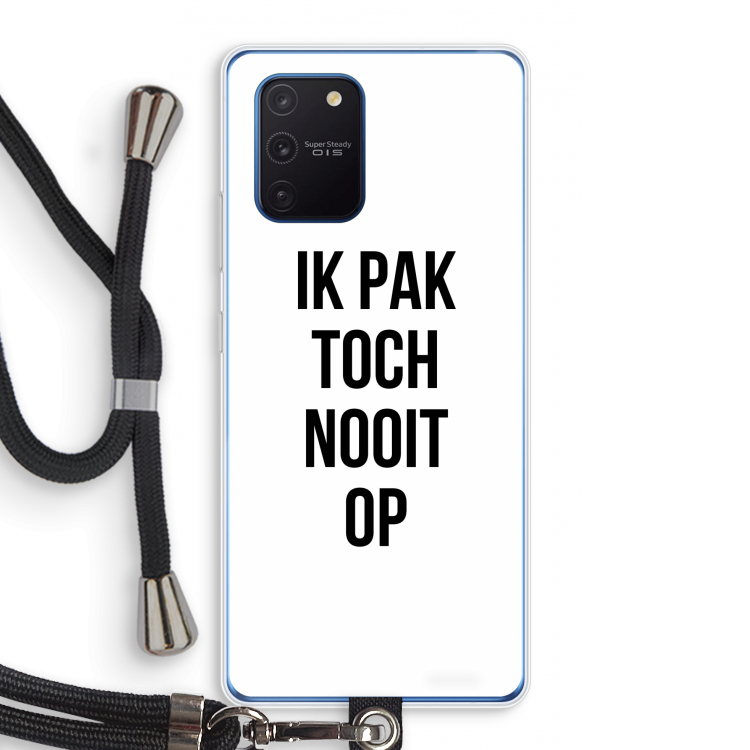 Ik pak nooit op: Samsung Galaxy Note 10 Lite Transparant Hoesje met koord