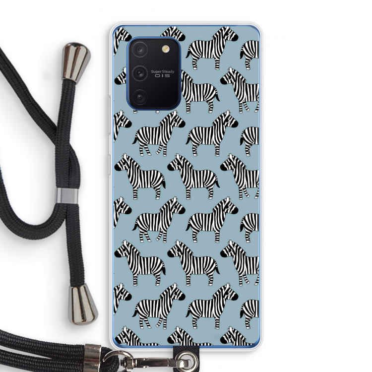 Zebra: Samsung Galaxy Note 10 Lite Transparant Hoesje met koord