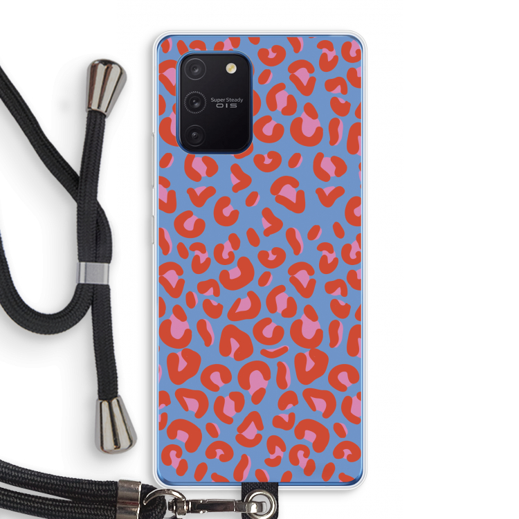 Leopard blue: Samsung Galaxy Note 10 Lite Transparant Hoesje met koord