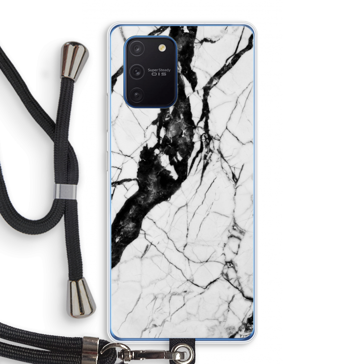 Witte marmer 2: Samsung Galaxy Note 10 Lite Transparant Hoesje met koord