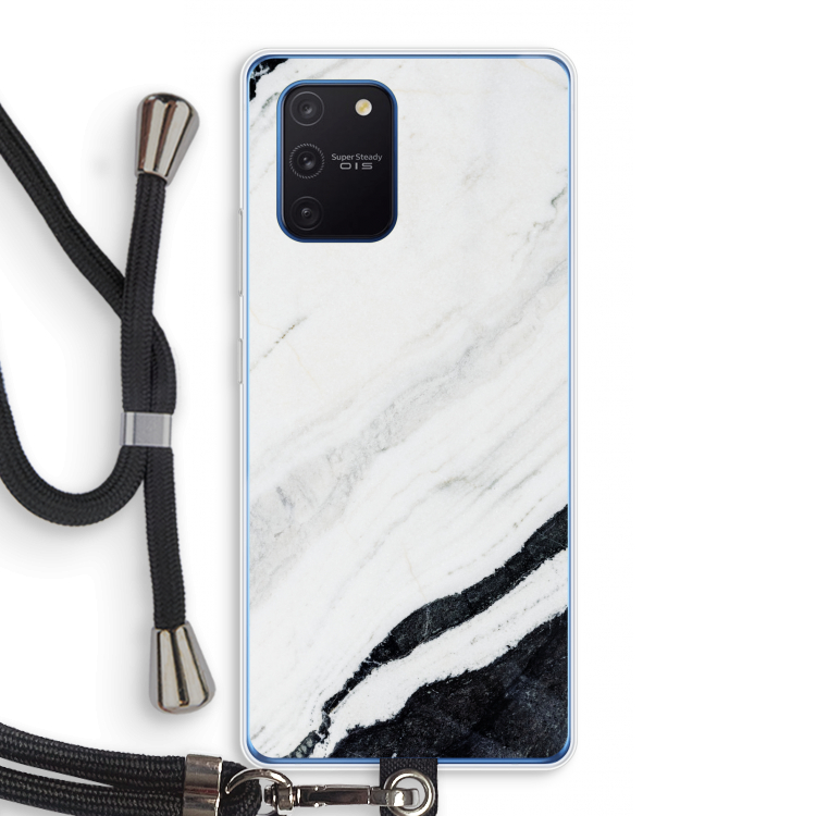 Elegante marmer: Samsung Galaxy Note 10 Lite Transparant Hoesje met koord