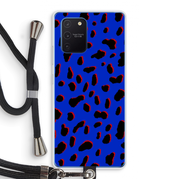 Blue Leopard: Samsung Galaxy Note 10 Lite Transparant Hoesje met koord