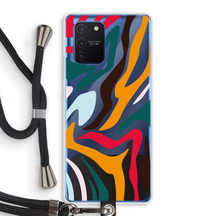 Colored Zebra: Samsung Galaxy Note 10 Lite Transparant Hoesje met koord