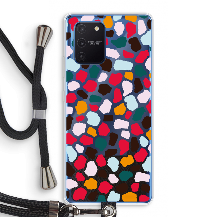 Colored Giraffe: Samsung Galaxy Note 10 Lite Transparant Hoesje met koord