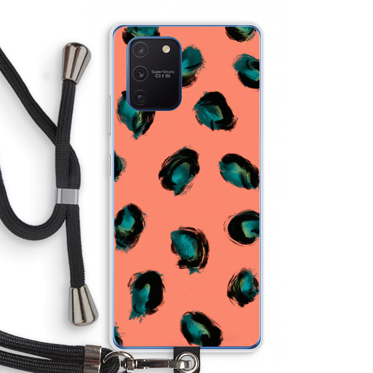 Pink Cheetah: Samsung Galaxy Note 10 Lite Transparant Hoesje met koord