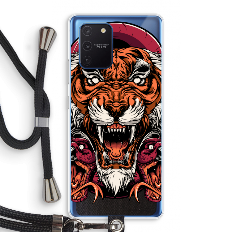 Tiger and Rattlesnakes: Samsung Galaxy Note 10 Lite Transparant Hoesje met koord