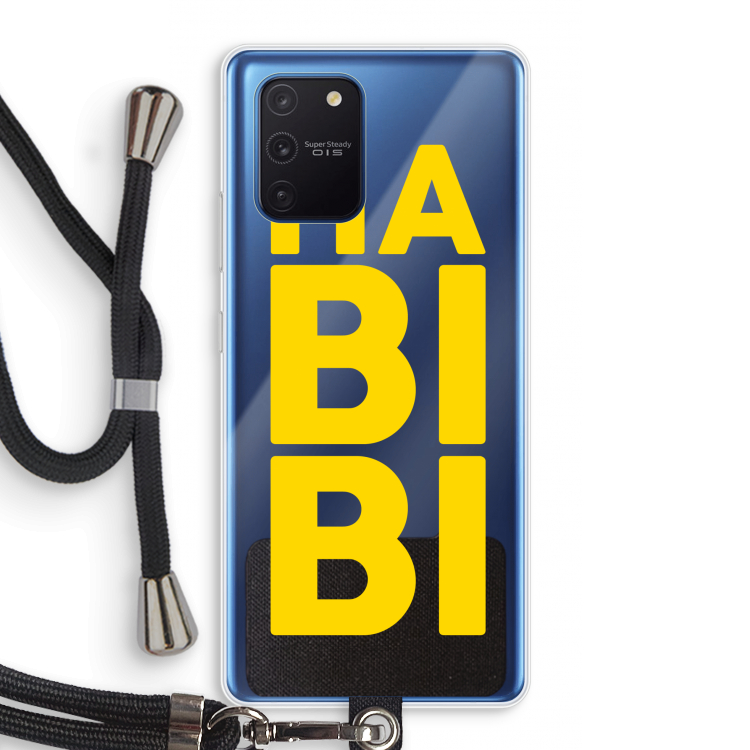Habibi Blue: Samsung Galaxy Note 10 Lite Transparant Hoesje met koord