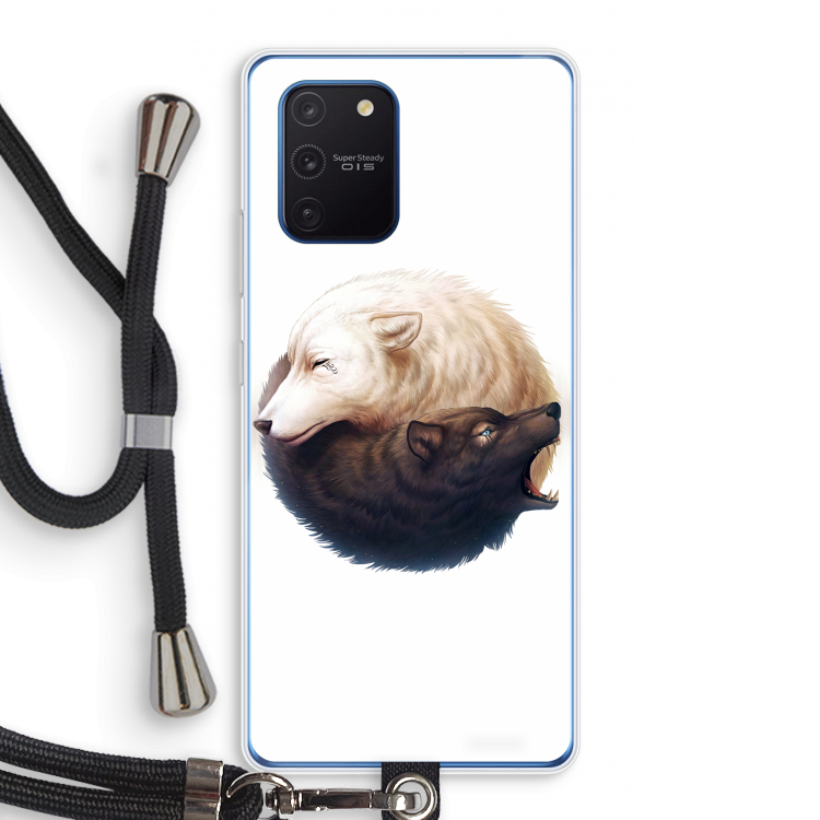 Yin Yang Wolves: Samsung Galaxy Note 10 Lite Transparant Hoesje met koord