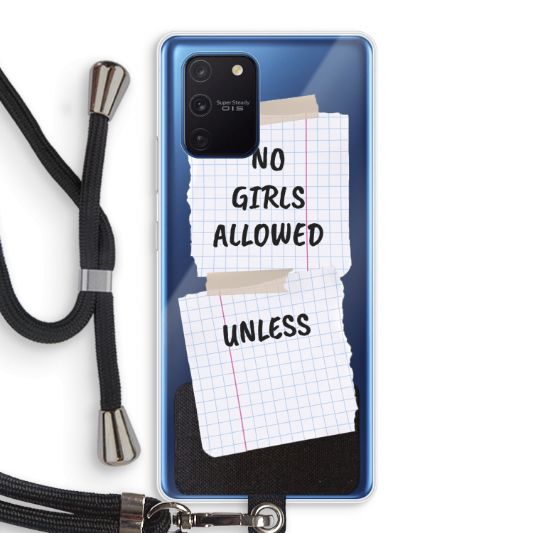 No Girls Allowed Unless: Samsung Galaxy Note 10 Lite Transparant Hoesje met koord