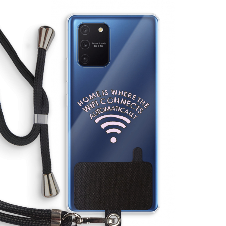 Home Is Where The Wifi Is: Samsung Galaxy Note 10 Lite Transparant Hoesje met koord