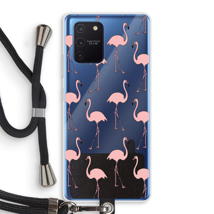 Anything Flamingoes: Samsung Galaxy Note 10 Lite Transparant Hoesje met koord