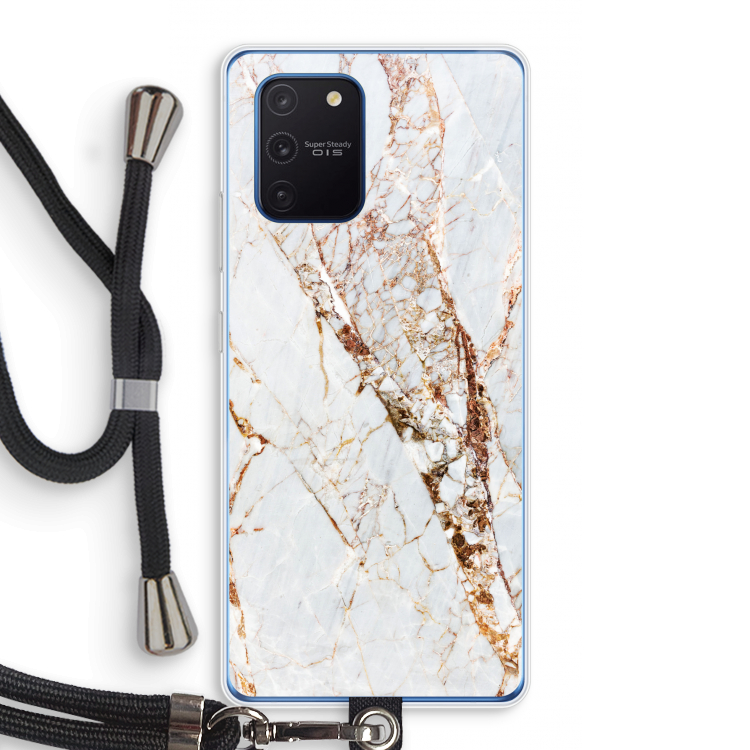 Goud marmer: Samsung Galaxy Note 10 Lite Transparant Hoesje met koord