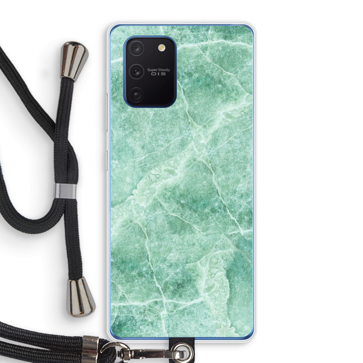 Groen marmer: Samsung Galaxy Note 10 Lite Transparant Hoesje met koord