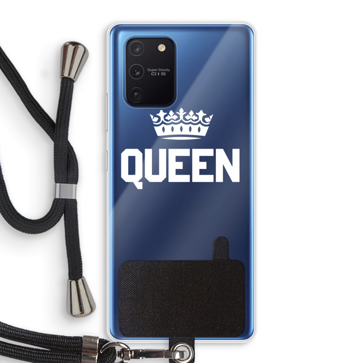Queen zwart: Samsung Galaxy Note 10 Lite Transparant Hoesje met koord