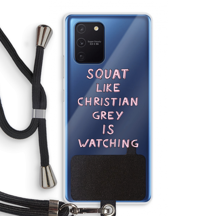 Christian Grey: Samsung Galaxy Note 10 Lite Transparant Hoesje met koord