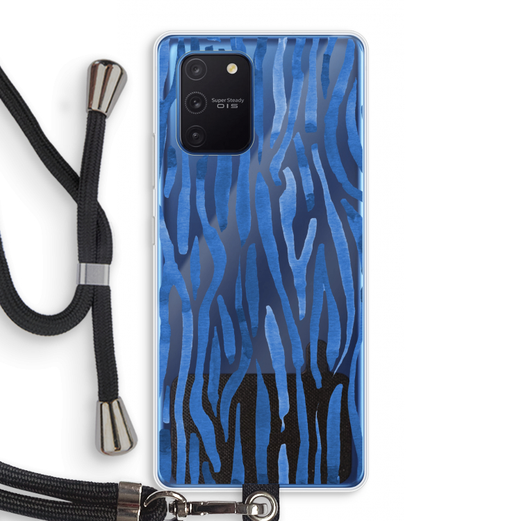 Blauwe nerven: Samsung Galaxy Note 10 Lite Transparant Hoesje met koord